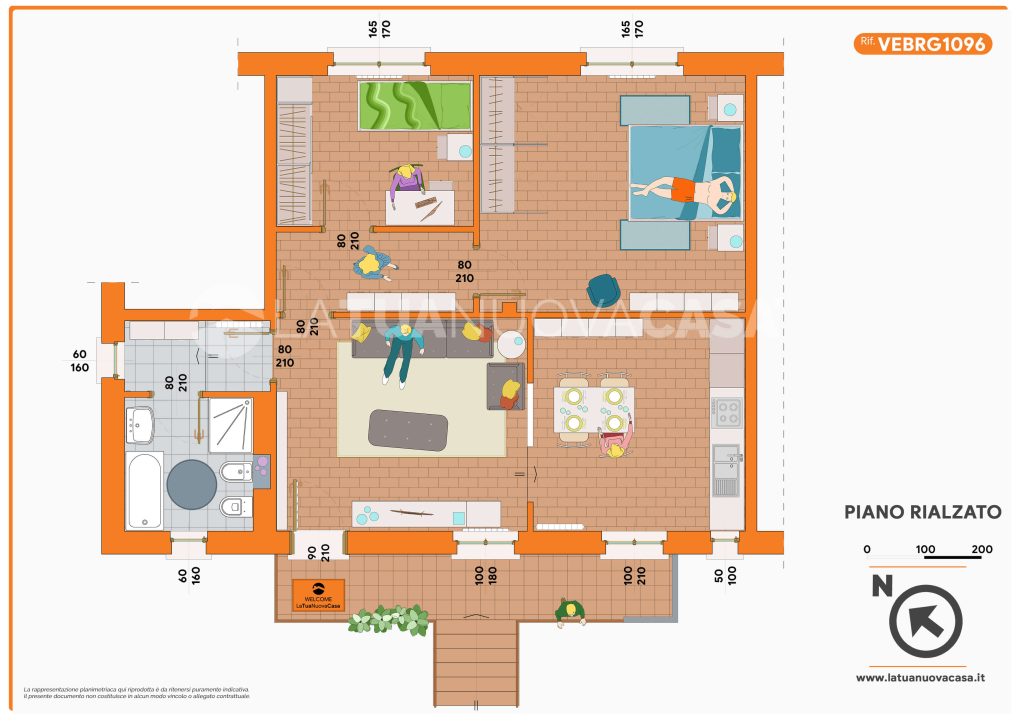 Trilocale semi indipendente con giardino, a Bareggio