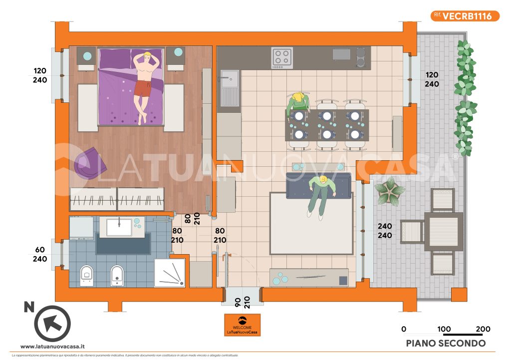Bilocale con terrazzo, cantina e box doppio a Corbetta - Rif. VECRB1116