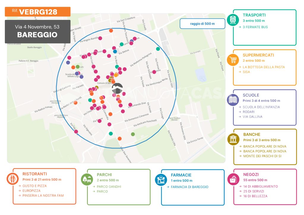 Appartamento in centro a Bareggio, ampio quadrilocale con cantina e box - Rif. VEBRG1128