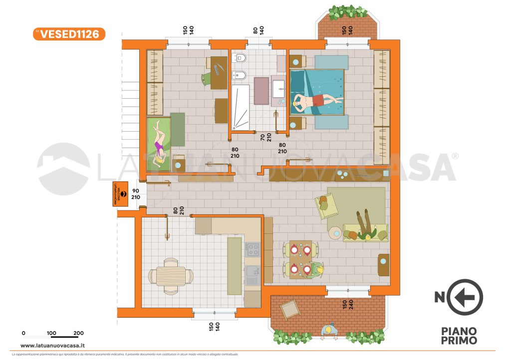 Trilocale con giardino, con cantina e box auto a Sedriano - Rif. VESED1126