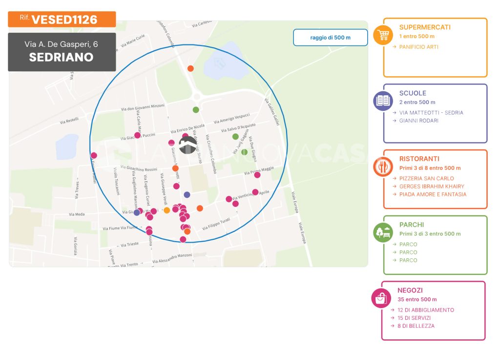 Trilocale con giardino, con cantina e box auto a Sedriano - Rif. VESED1126